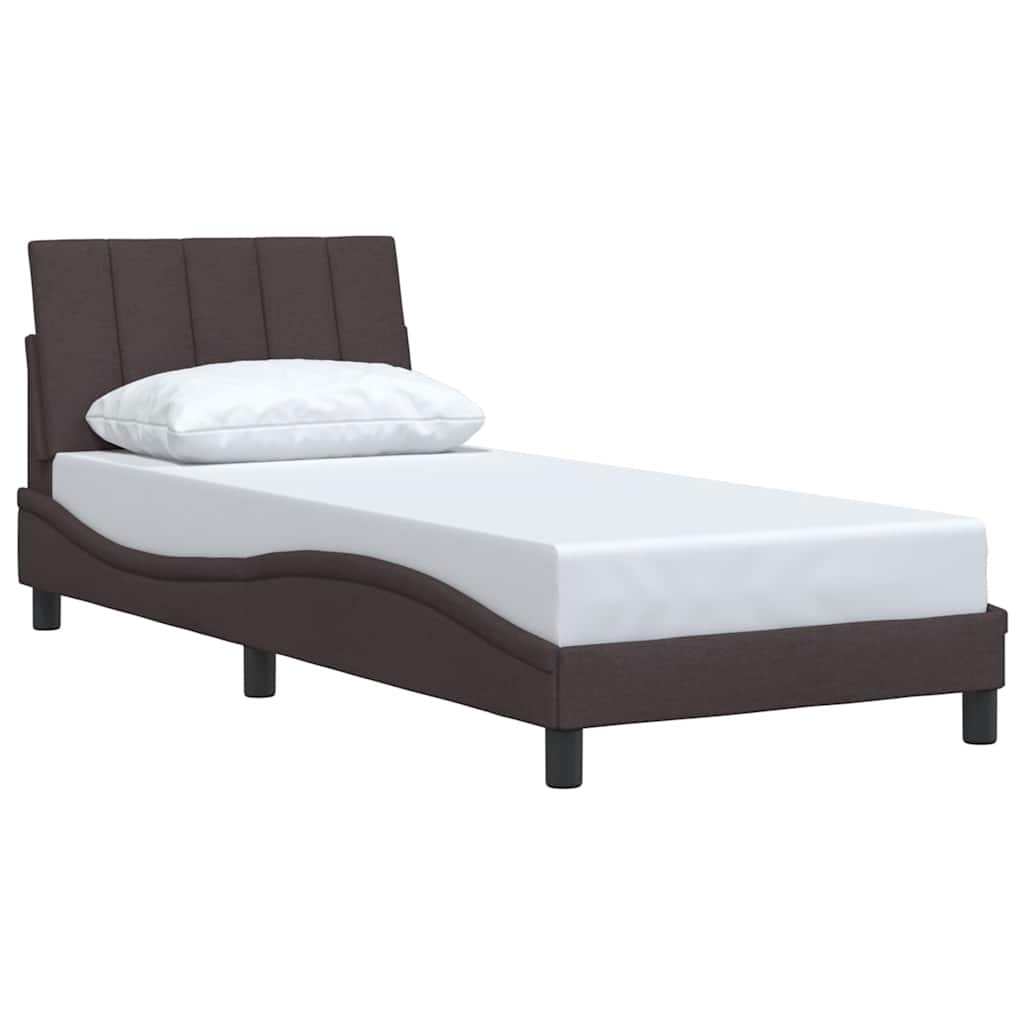 vidaXL Bettgestell ohne Matratze "Hanko" Dunkelbraun 90x200 cm Stoff