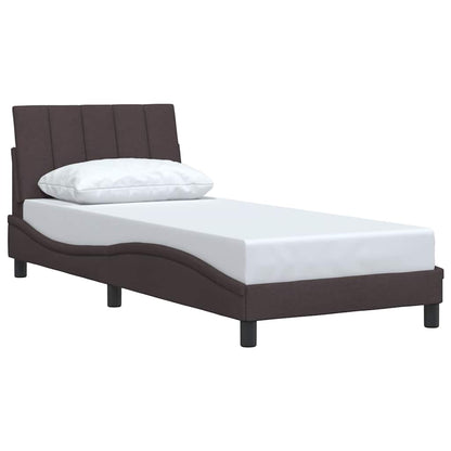 vidaXL Bettgestell ohne Matratze "Hanko" Dunkelbraun 90x200 cm Stoff