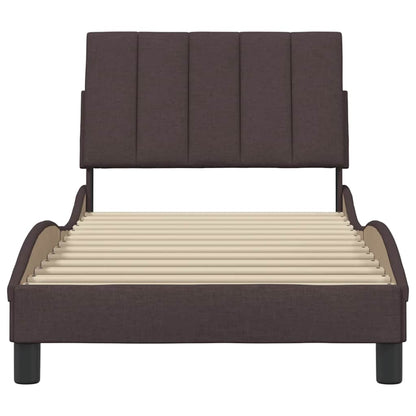vidaXL Bettgestell ohne Matratze "Hanko" Dunkelbraun 90x200 cm Stoff