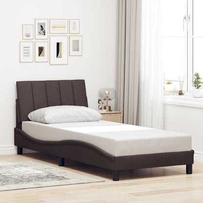 vidaXL Bettgestell ohne Matratze "Hanko" Dunkelbraun 90x200 cm Stoff