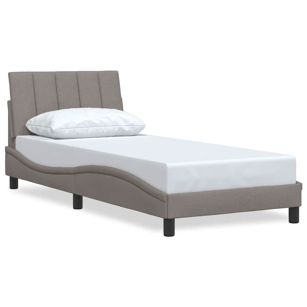 vidaXL Bettgestell ohne Matratze "Hanko" Taupe 90x200 cm Stoff