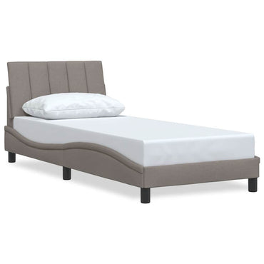 vidaXL Bettgestell ohne Matratze "Hanko" Taupe 90x200 cm Stoff