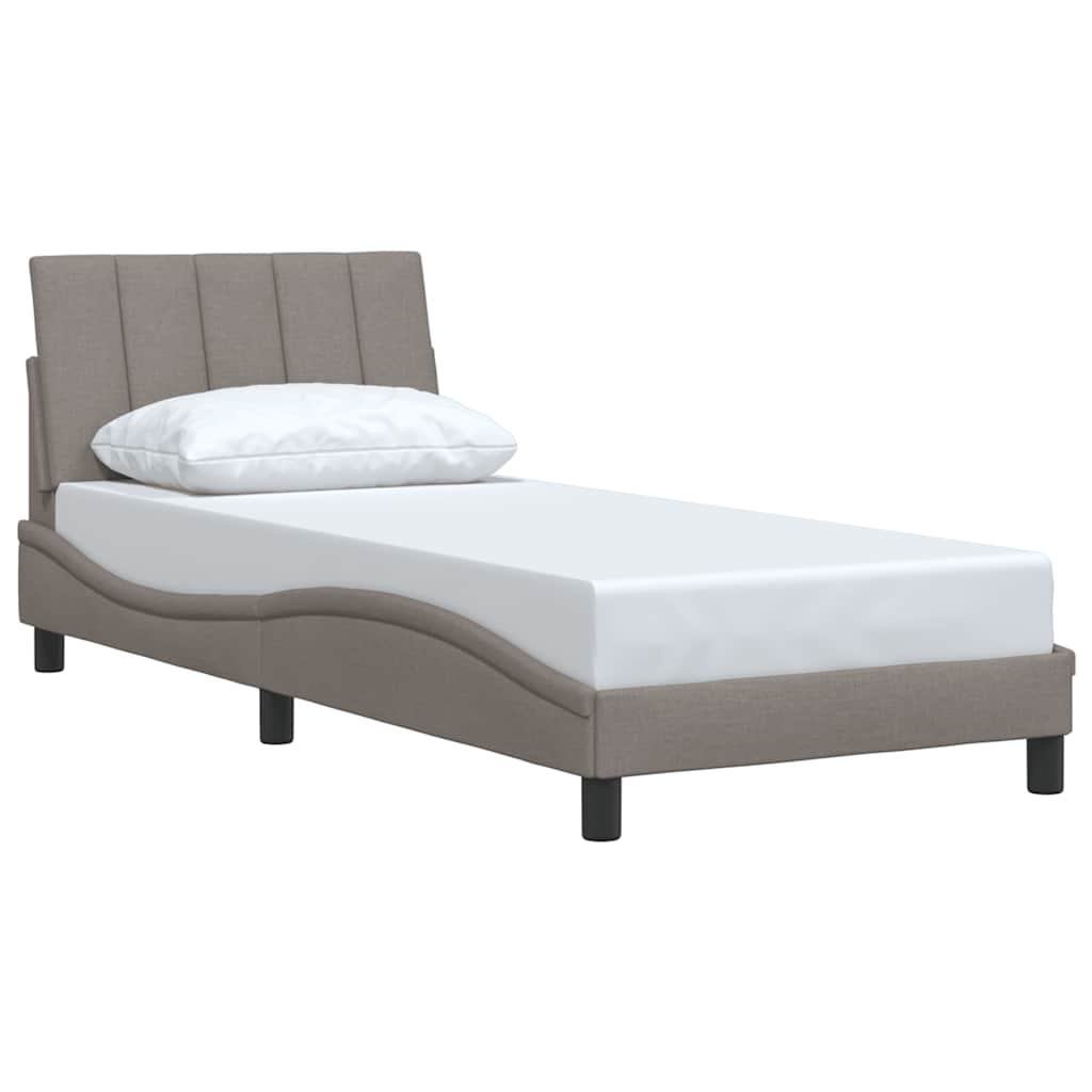 vidaXL Bettgestell ohne Matratze "Hanko" Taupe 90x200 cm Stoff