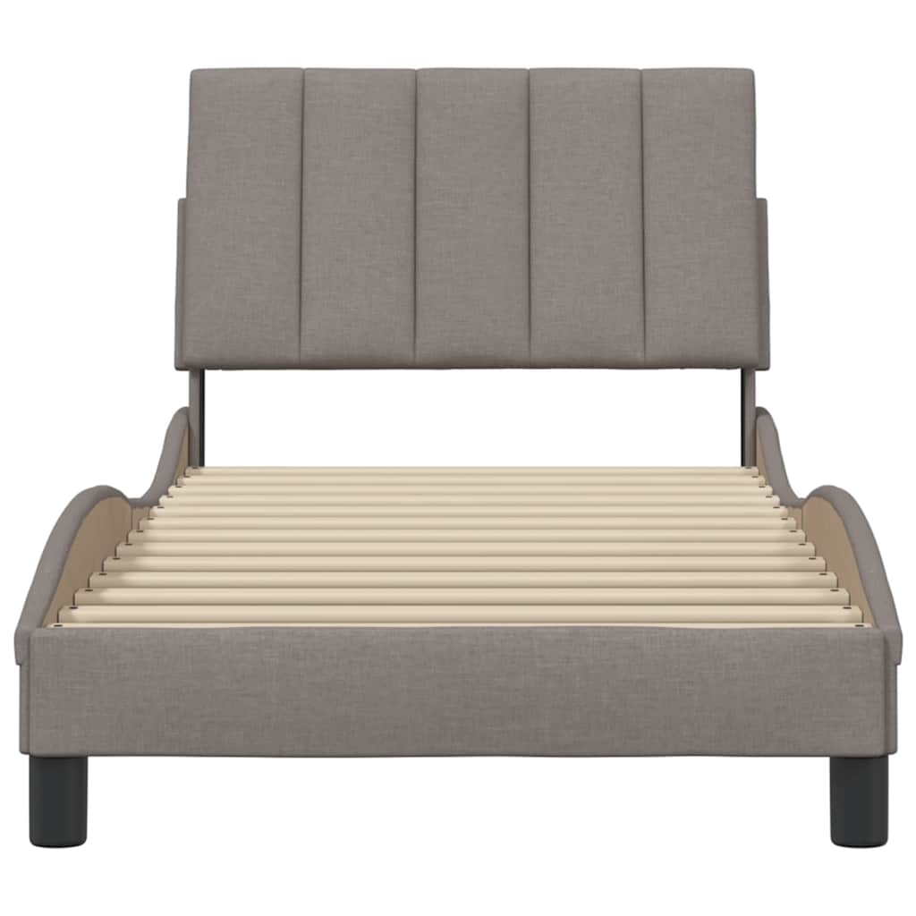 vidaXL Bettgestell ohne Matratze "Hanko" Taupe 90x200 cm Stoff