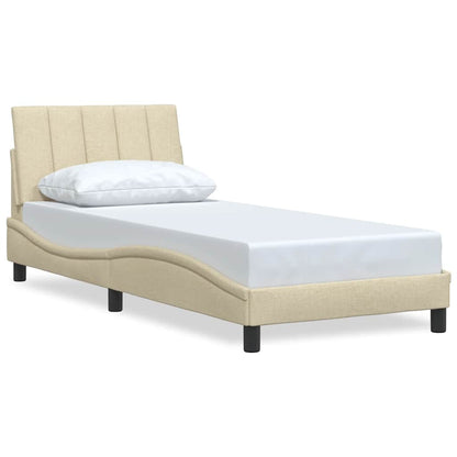 vidaXL Bettgestell ohne Matratze "Hanko" Creme 90x200 cm Stoff