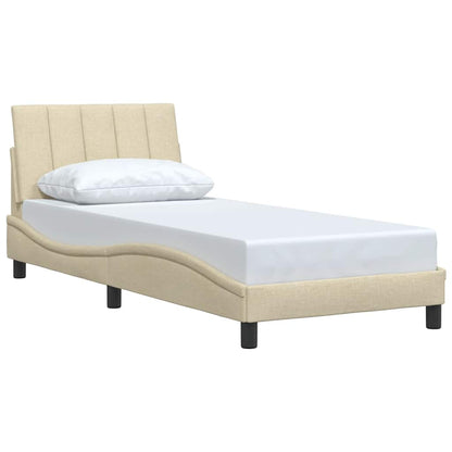 vidaXL Bettgestell ohne Matratze "Hanko" Creme 90x200 cm Stoff