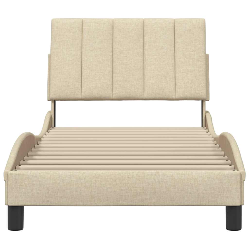 vidaXL Bettgestell ohne Matratze "Hanko" Creme 90x200 cm Stoff