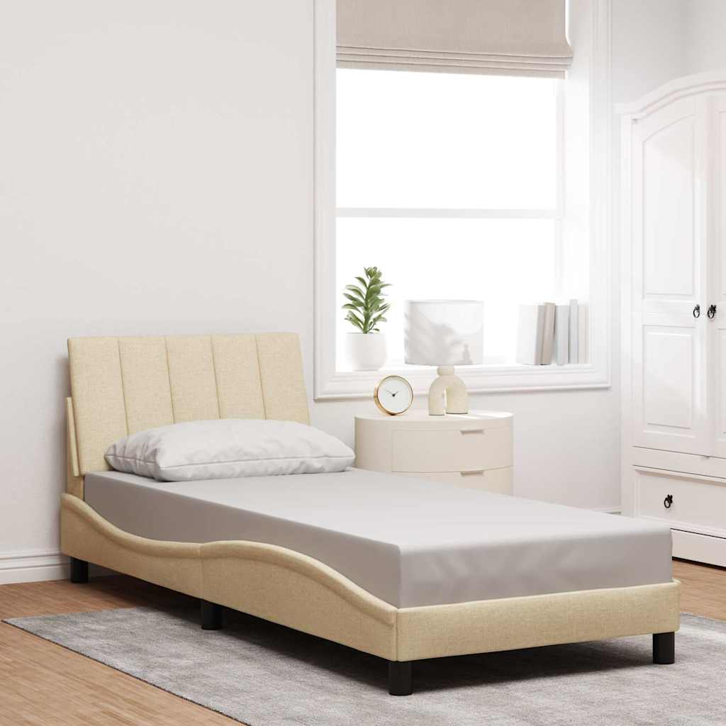 vidaXL Bettgestell ohne Matratze "Hanko" Creme 90x200 cm Stoff