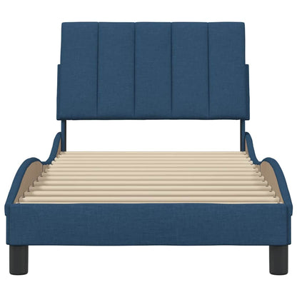 vidaXL Bettgestell ohne Matratze "Hanko" Blau 90x200 cm Stoff