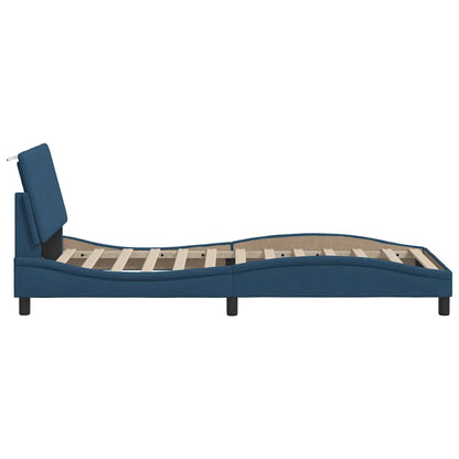 vidaXL Bettgestell ohne Matratze "Hanko" Blau 90x200 cm Stoff