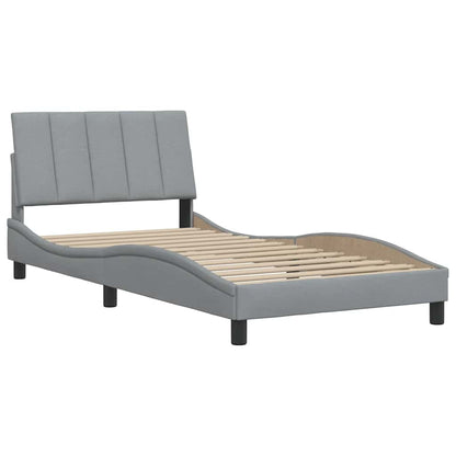 vidaXL Bettgestell ohne Matratze "Hanko" Hellgrau 100x200 cm Stoff
