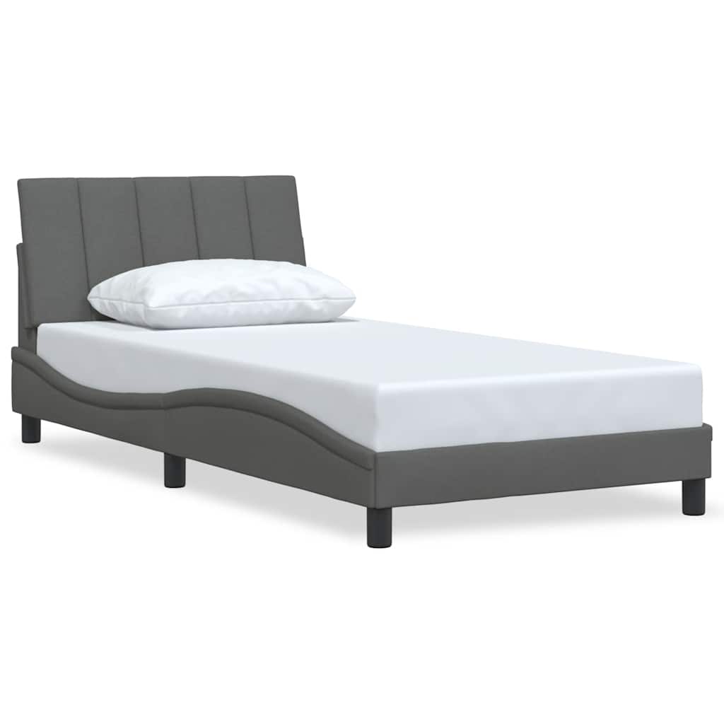 vidaXL Bettgestell ohne Matratze "Hanko" Dunkelgrau 100x200 cm Stoff