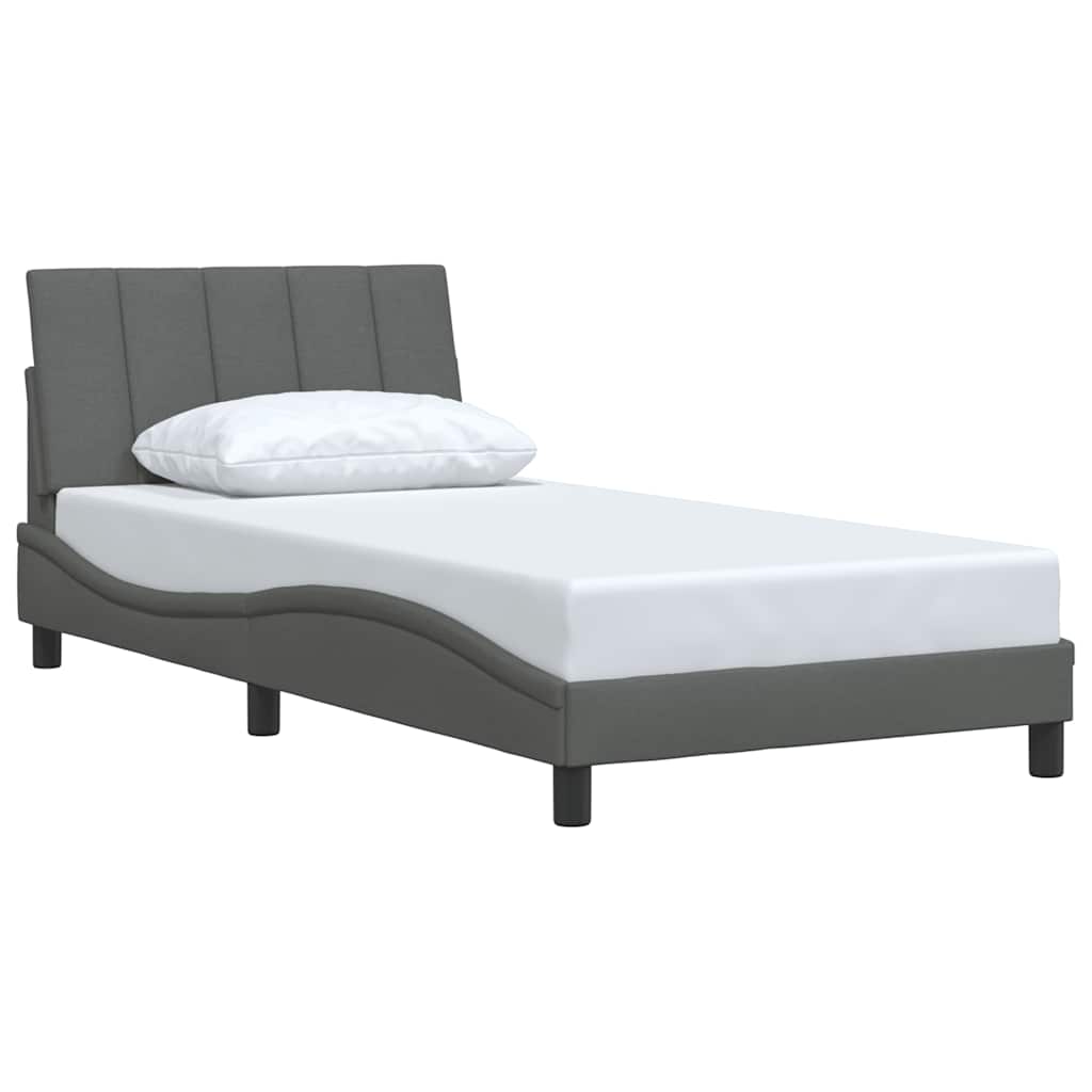 vidaXL Bettgestell ohne Matratze "Hanko" Dunkelgrau 100x200 cm Stoff