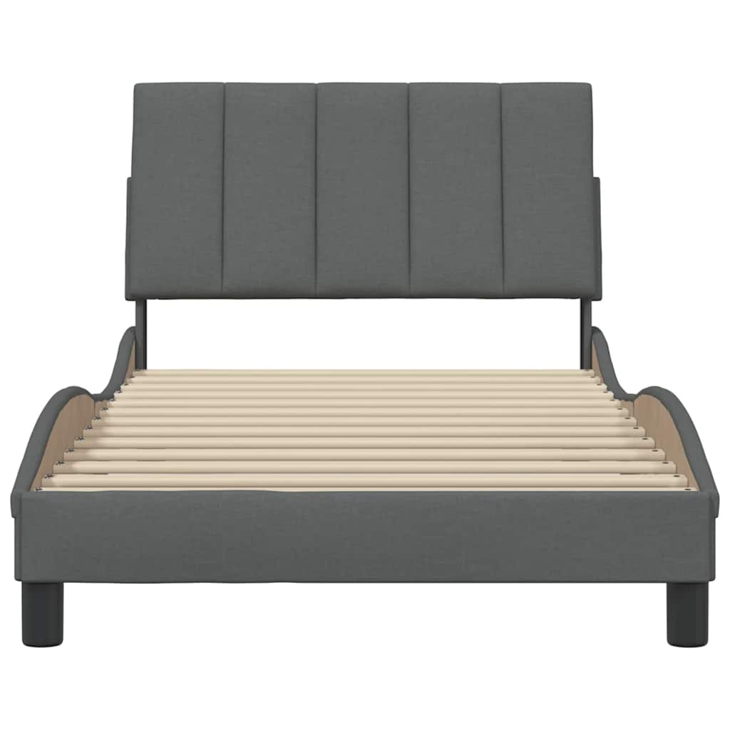 vidaXL Bettgestell ohne Matratze "Hanko" Dunkelgrau 100x200 cm Stoff