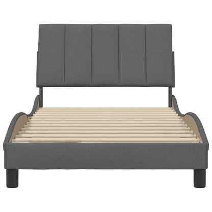 vidaXL Bettgestell ohne Matratze "Hanko" Dunkelgrau 100x200 cm Stoff