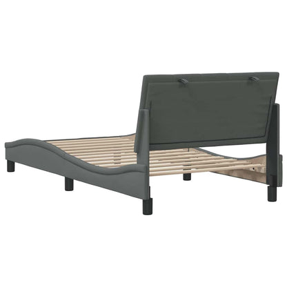 vidaXL Bettgestell ohne Matratze "Hanko" Dunkelgrau 100x200 cm Stoff