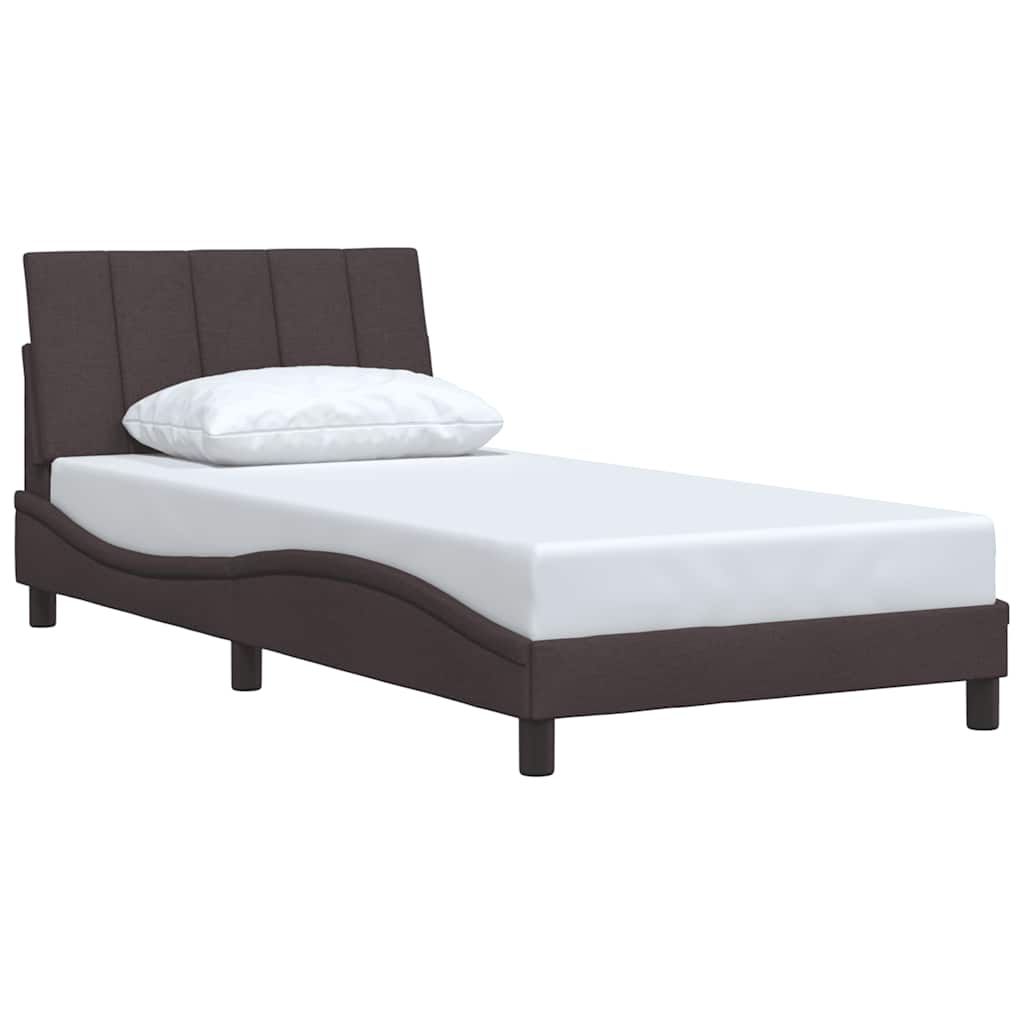 vidaXL Bettgestell ohne Matratze "Hanko" Dunkelbraun 100x200 cm Stoff