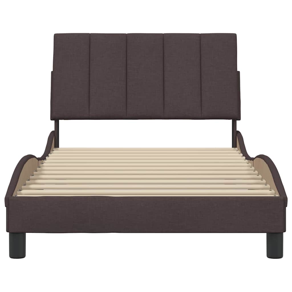 vidaXL Bettgestell ohne Matratze "Hanko" Dunkelbraun 100x200 cm Stoff