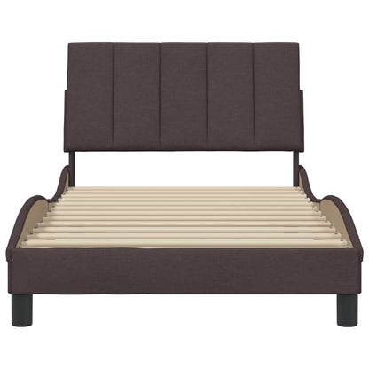 vidaXL Bettgestell ohne Matratze "Hanko" Dunkelbraun 100x200 cm Stoff