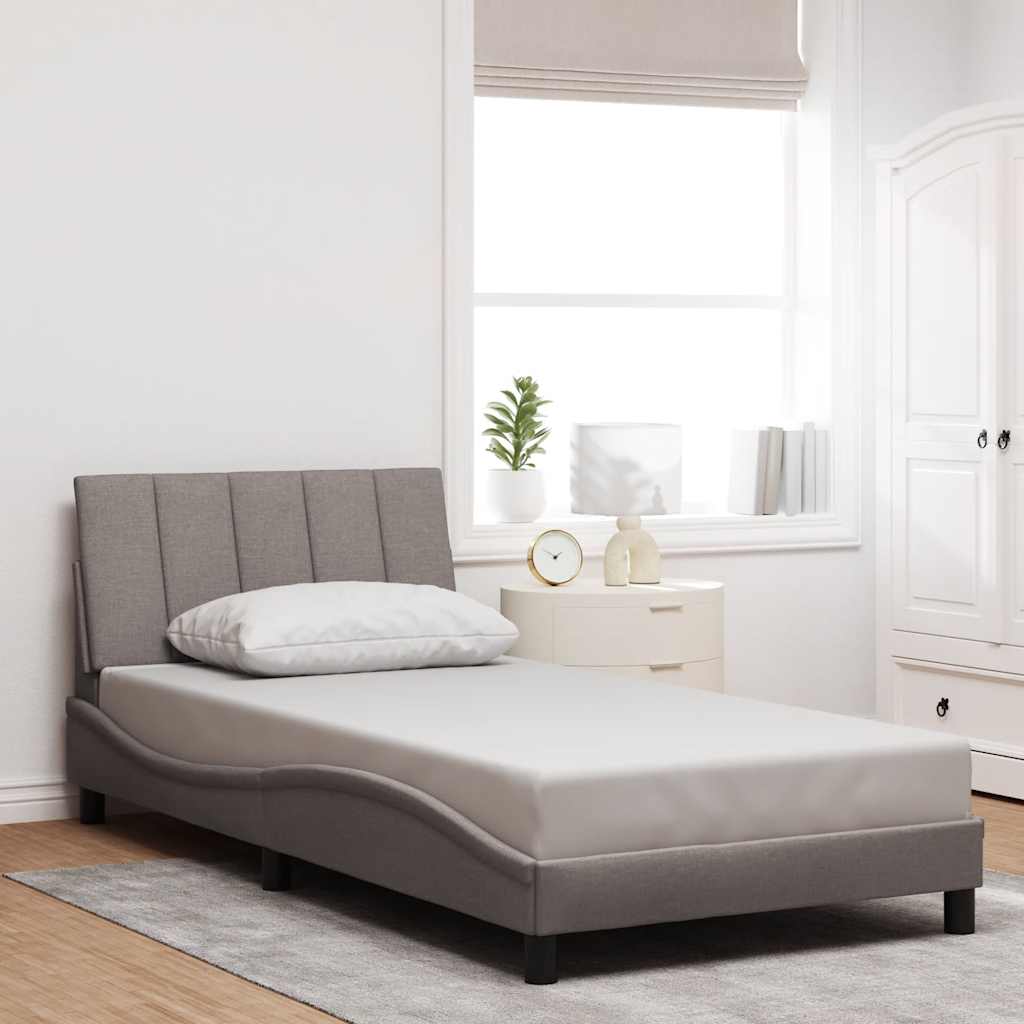 vidaXL Bettgestell ohne Matratze "Hanko" Taupe 100x200 cm Stoff