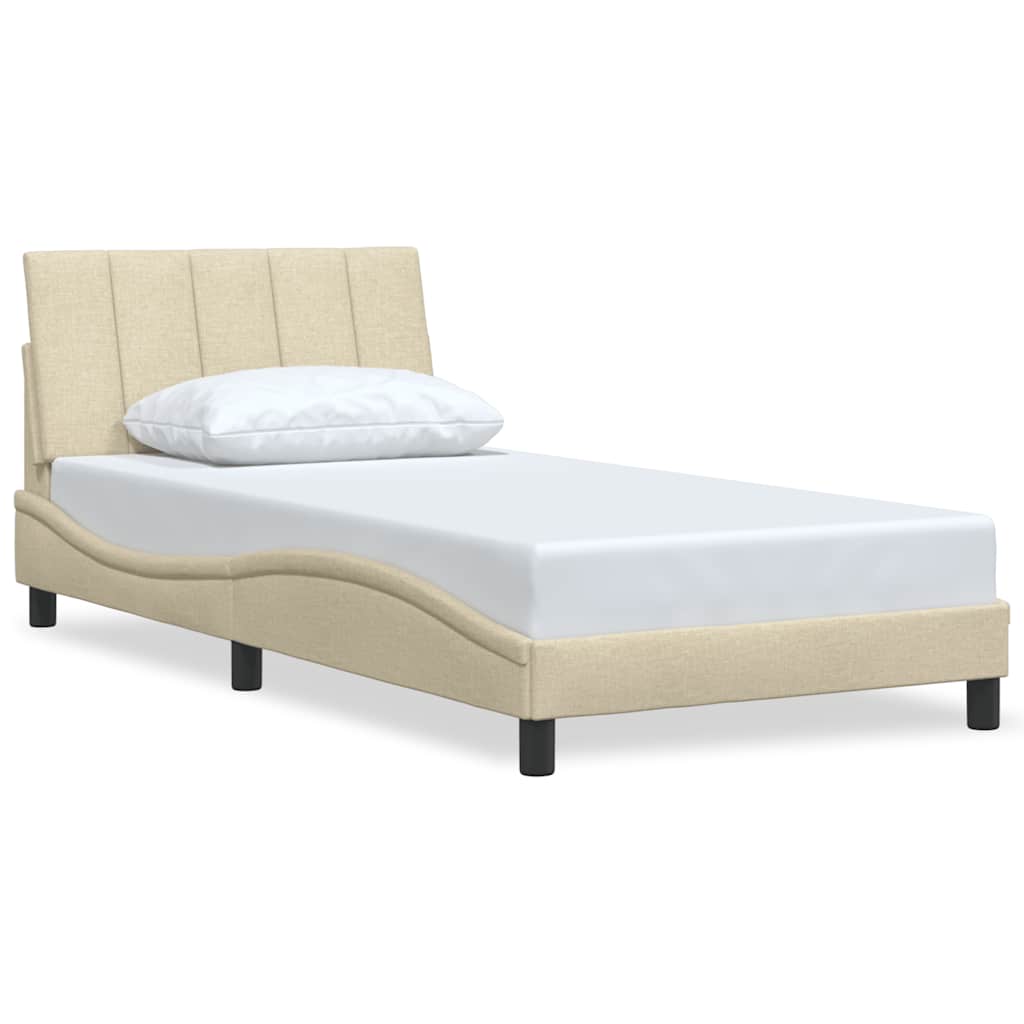 vidaXL Bettgestell ohne Matratze "Hanko" Creme 100x200 cm Stoff