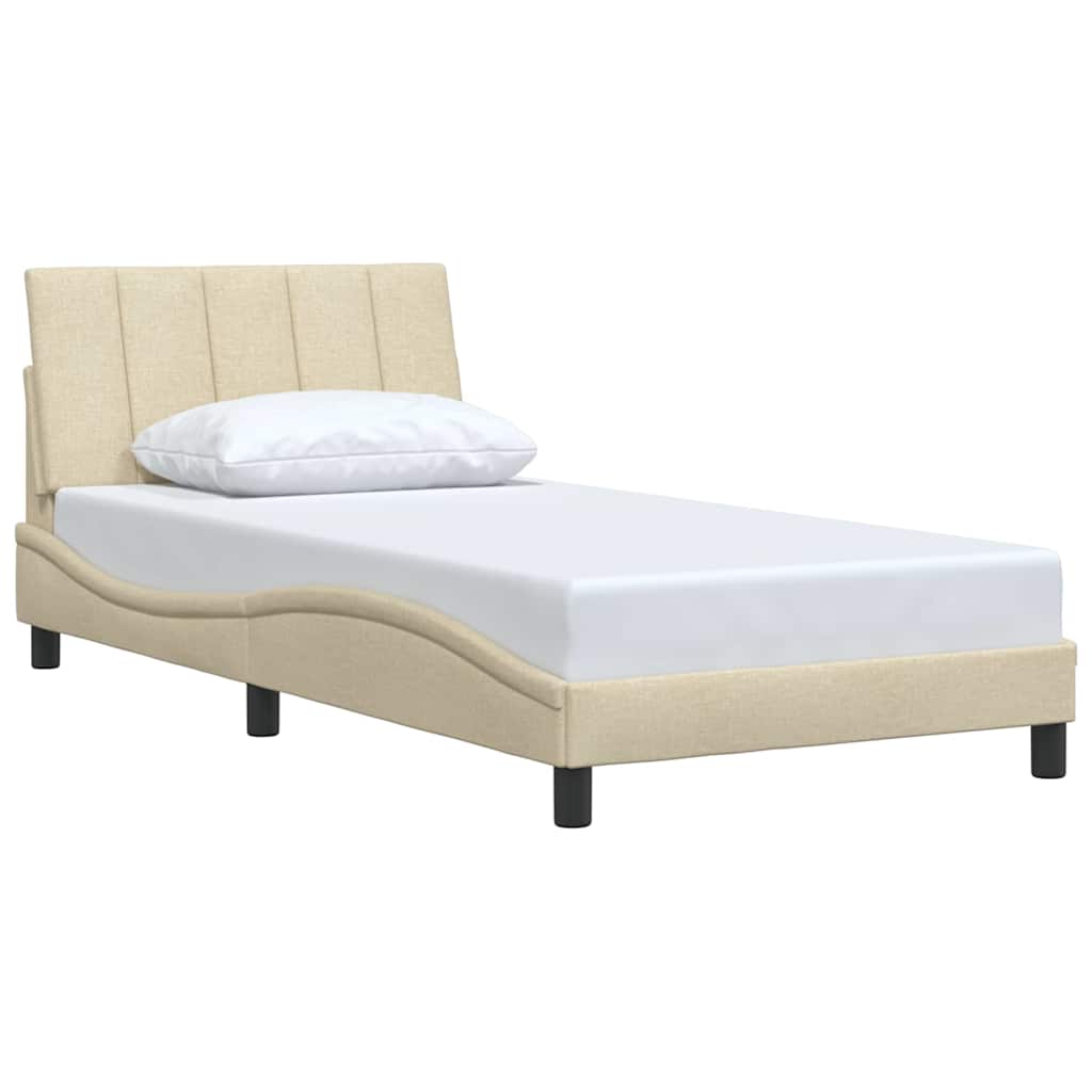 vidaXL Bettgestell ohne Matratze "Hanko" Creme 100x200 cm Stoff