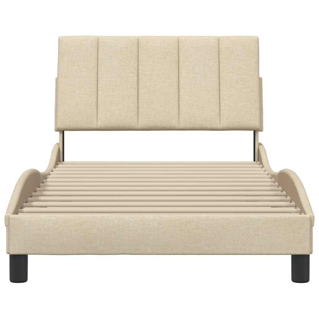 vidaXL Bettgestell ohne Matratze "Hanko" Creme 100x200 cm Stoff