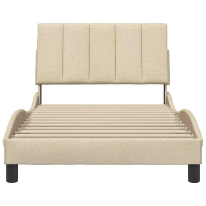 vidaXL Bettgestell ohne Matratze "Hanko" Creme 100x200 cm Stoff