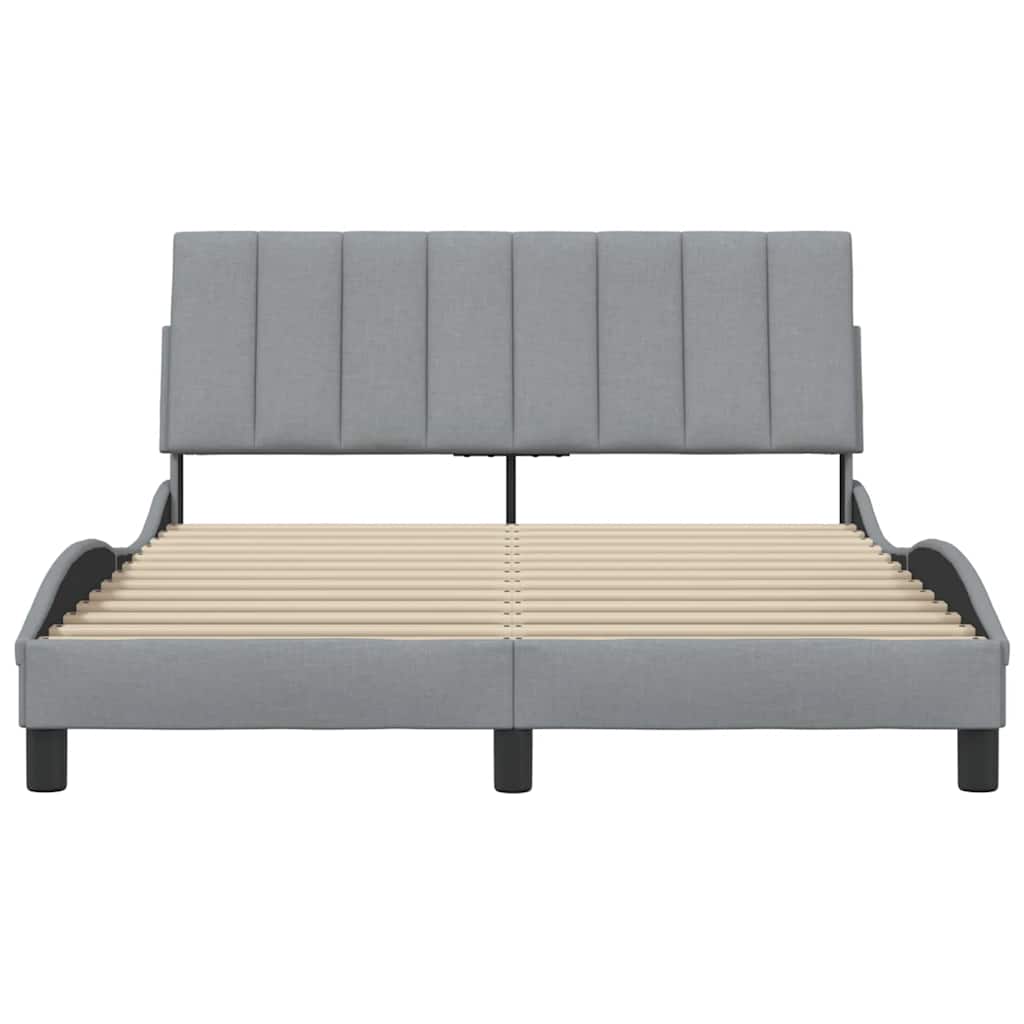 vidaXL Bettgestell ohne Matratze "Hanko" Hellgrau 120x200 cm Stoff