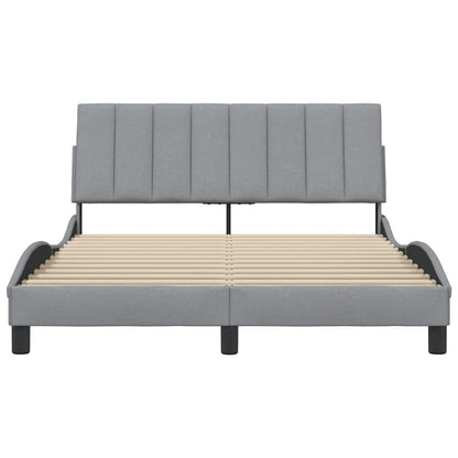 vidaXL Bettgestell ohne Matratze "Hanko" Hellgrau 120x200 cm Stoff