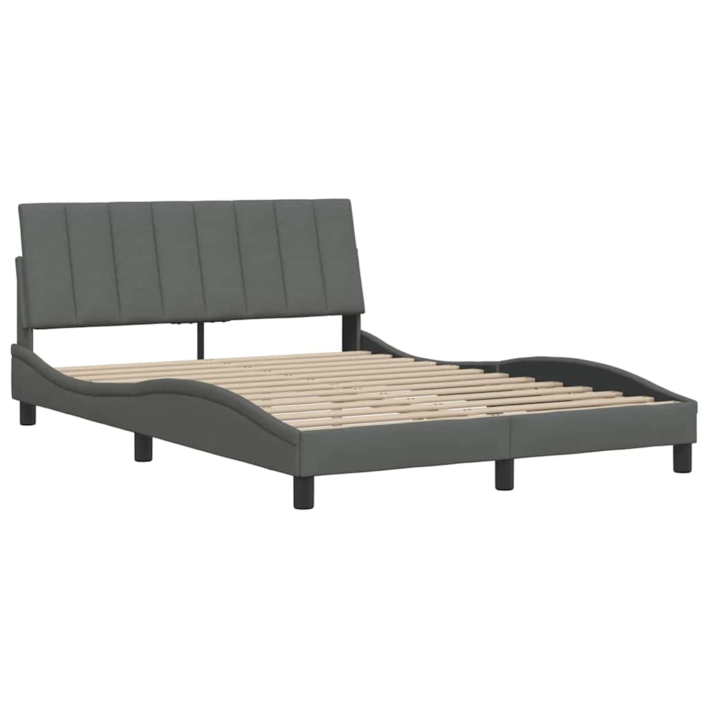 vidaXL Bettgestell ohne Matratze "Hanko" Dunkelgrau 120x200 cm Stoff