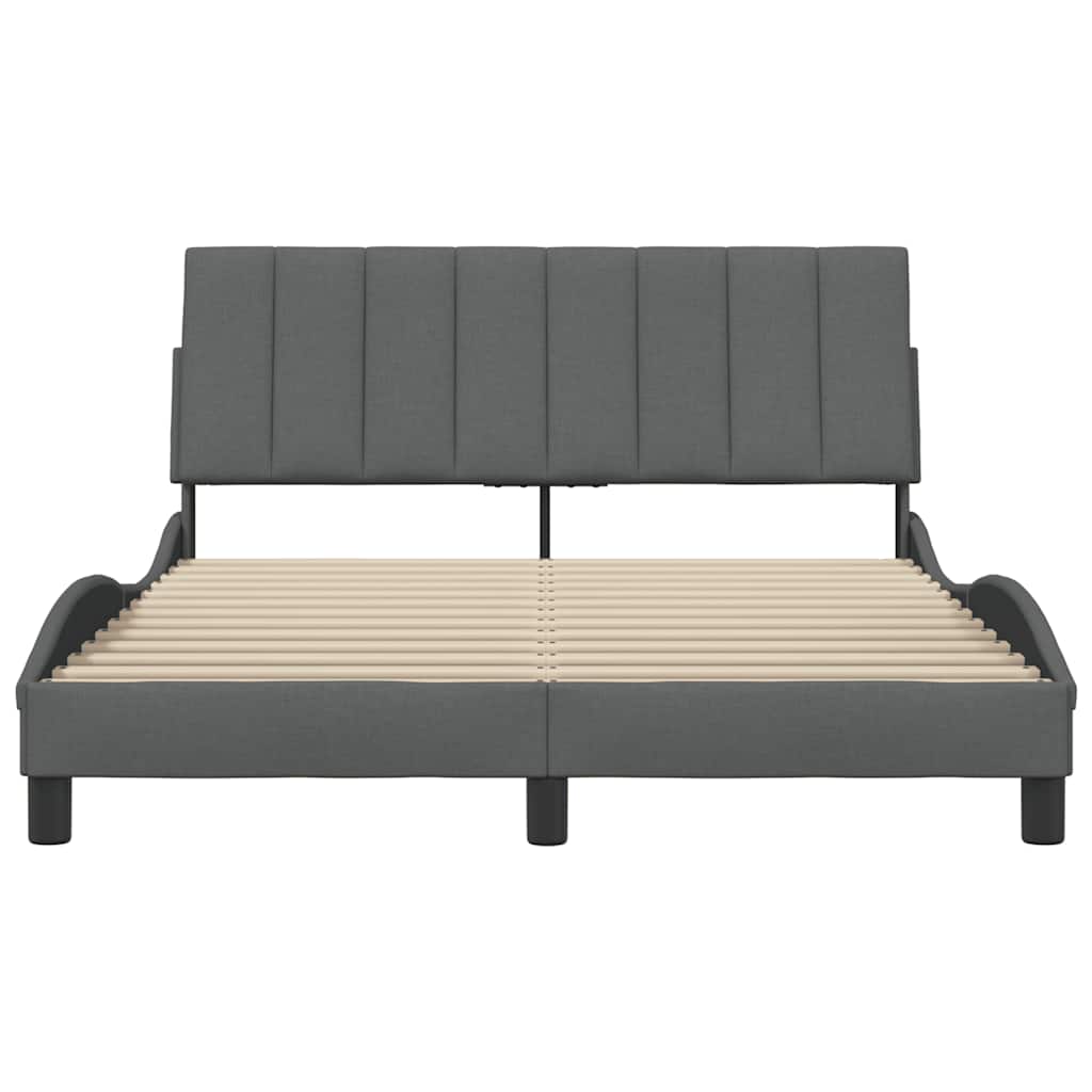 vidaXL Bettgestell ohne Matratze "Hanko" Dunkelgrau 120x200 cm Stoff