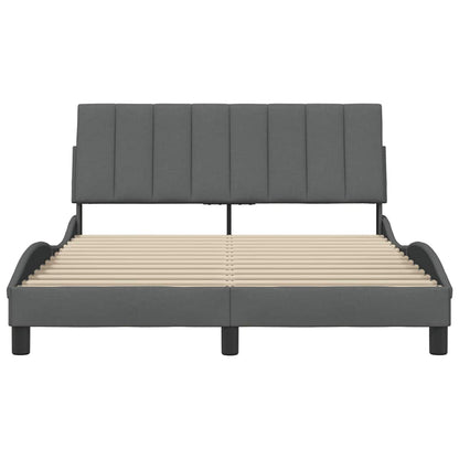 vidaXL Bettgestell ohne Matratze "Hanko" Dunkelgrau 120x200 cm Stoff