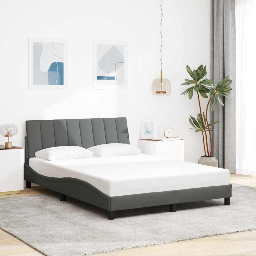 vidaXL Bettgestell ohne Matratze "Hanko" Dunkelgrau 120x200 cm Stoff
