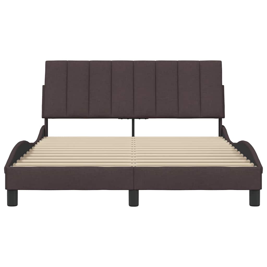 vidaXL Bettgestell ohne Matratze "Hanko" Dunkelbraun 120x200 cm Stoff