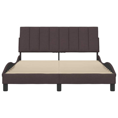 vidaXL Bettgestell ohne Matratze "Hanko" Dunkelbraun 120x200 cm Stoff