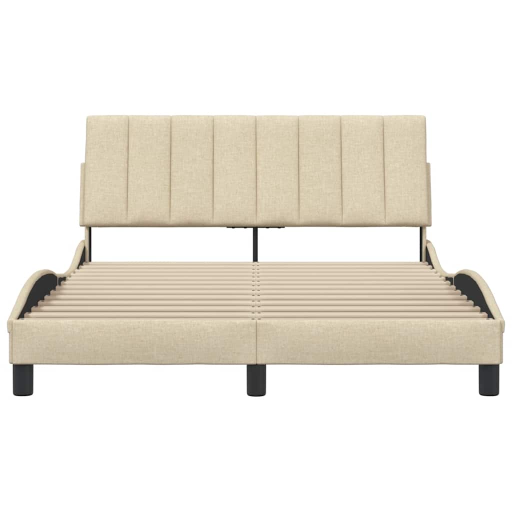 vidaXL Bettgestell ohne Matratze "Hanko" Creme 120x200 cm Stoff