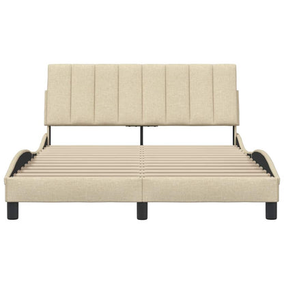 vidaXL Bettgestell ohne Matratze "Hanko" Creme 120x200 cm Stoff