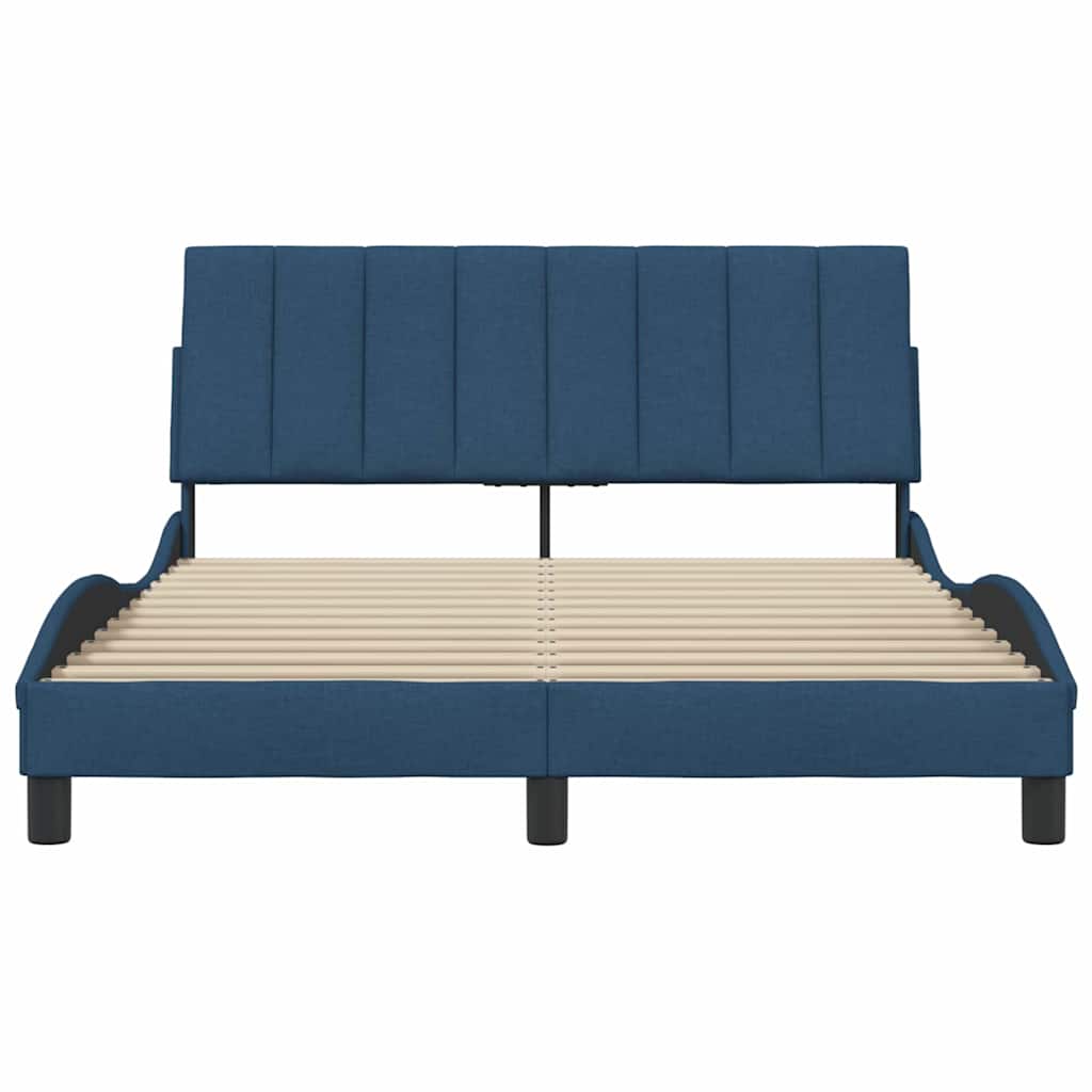 vidaXL Bettgestell ohne Matratze "Hanko" Blau 120x200 cm Stoff