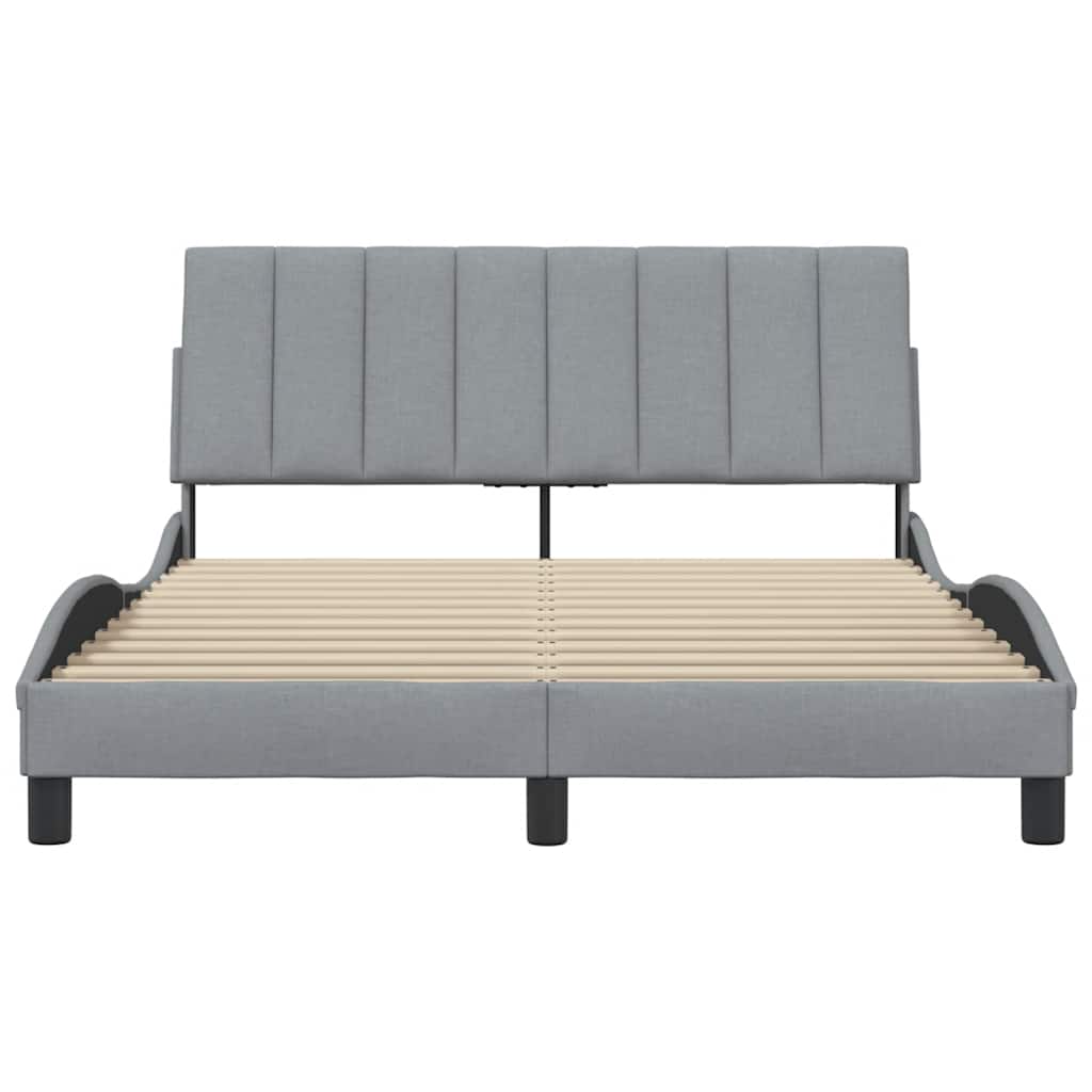vidaXL Bettgestell ohne Matratze "Hanko" Hellgrau 140x190 cm Stoff
