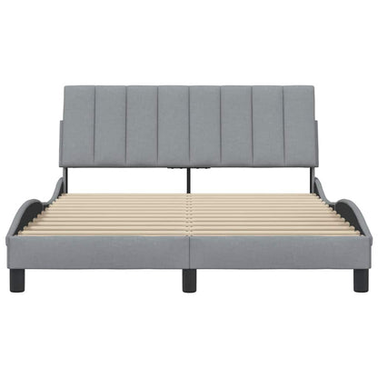 vidaXL Bettgestell ohne Matratze "Hanko" Hellgrau 140x190 cm Stoff