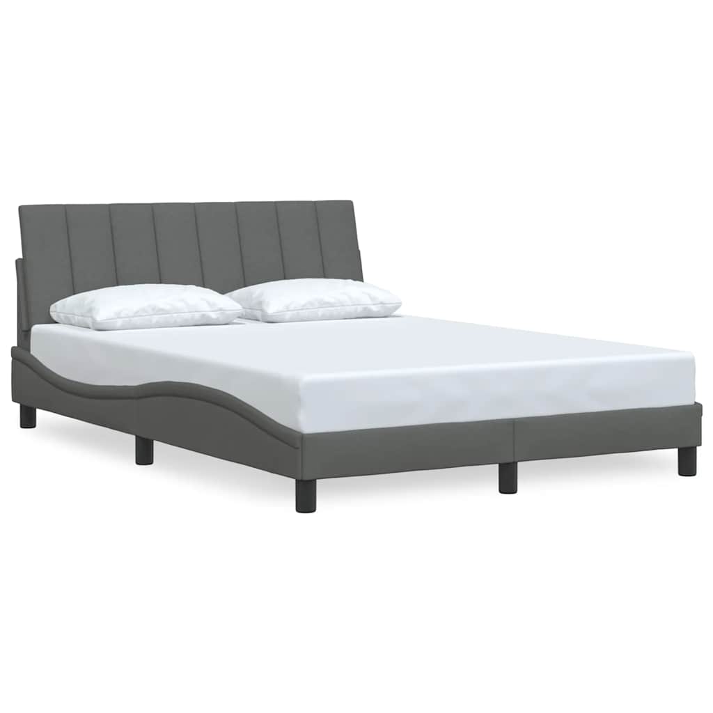 vidaXL Bettgestell ohne Matratze "Hanko" Dunkelgrau 140x190 cm Stoff