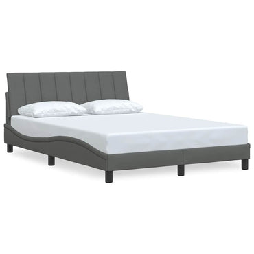 vidaXL Bettgestell ohne Matratze "Hanko" Dunkelgrau 140x190 cm Stoff