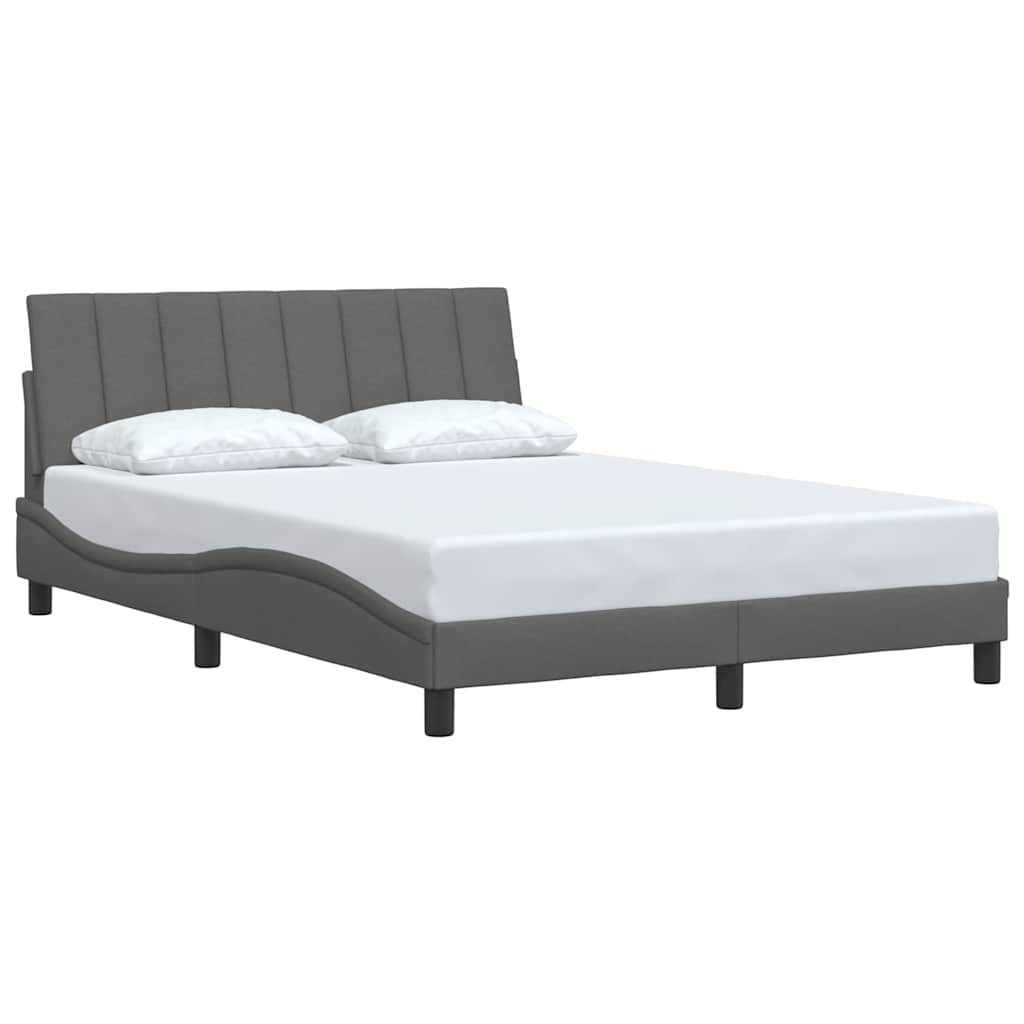 vidaXL Bettgestell ohne Matratze "Hanko" Dunkelgrau 140x190 cm Stoff