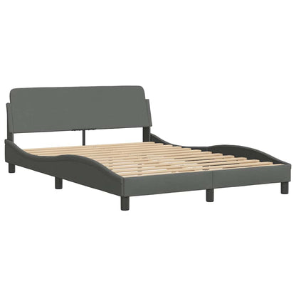 vidaXL Bettgestell ohne Matratze "Hanko" Dunkelgrau 140x190 cm Stoff