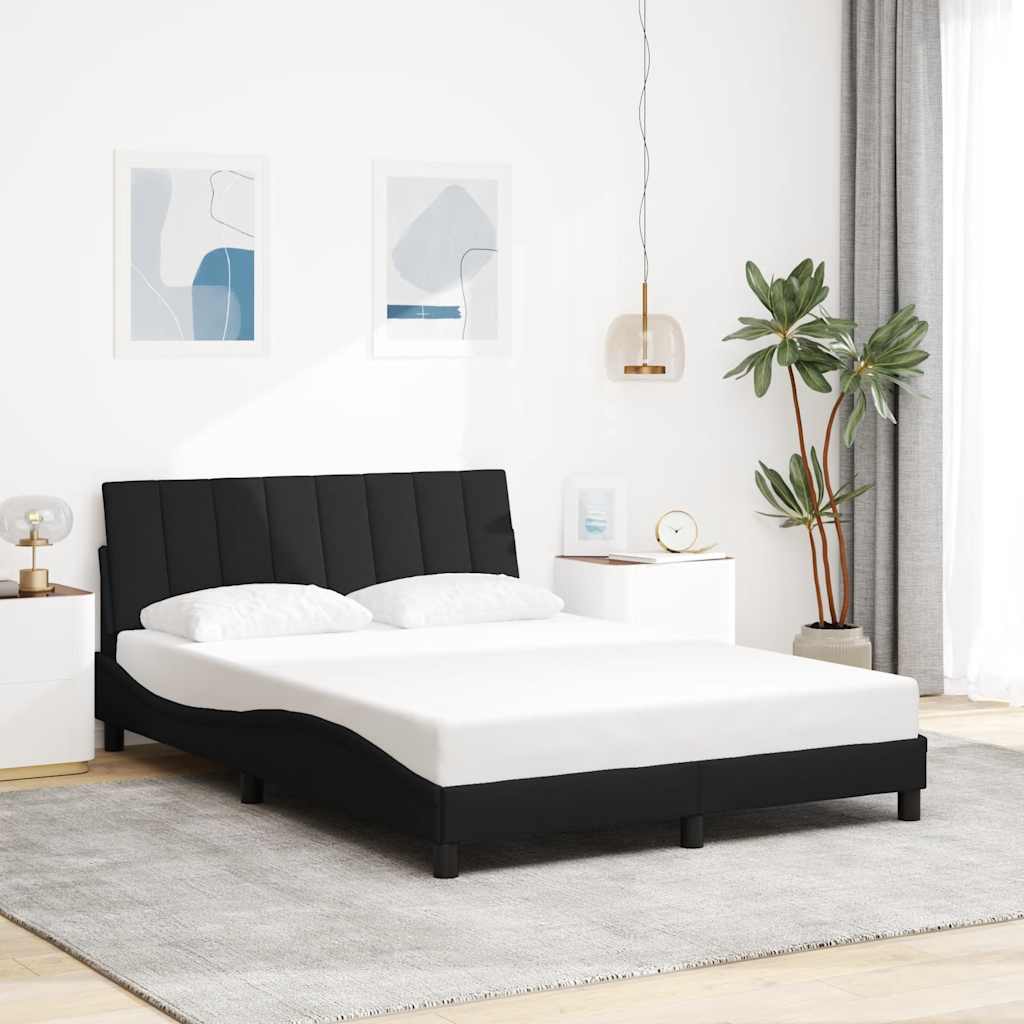 vidaXL Bettgestell ohne Matratze "Hanko" Schwarz 140x190 cm Stoff