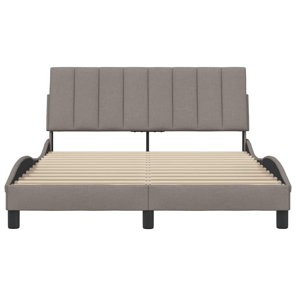 vidaXL Bettgestell ohne Matratze "Hanko" Taupe 140x190 cm Stoff