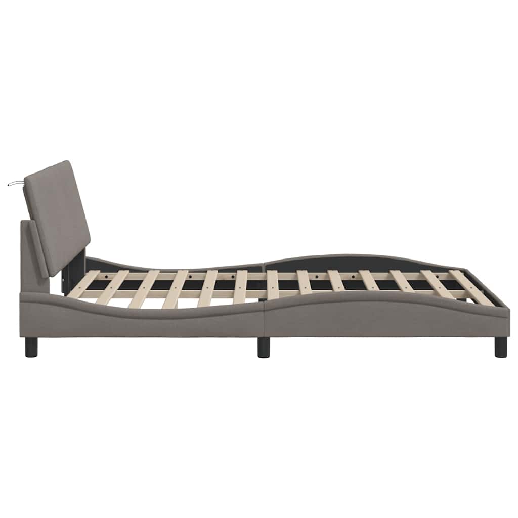 vidaXL Bettgestell ohne Matratze "Hanko" Taupe 140x190 cm Stoff