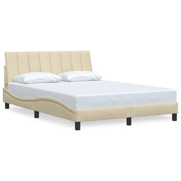 vidaXL Bettgestell ohne Matratze "Hanko" Creme 140x190 cm Stoff