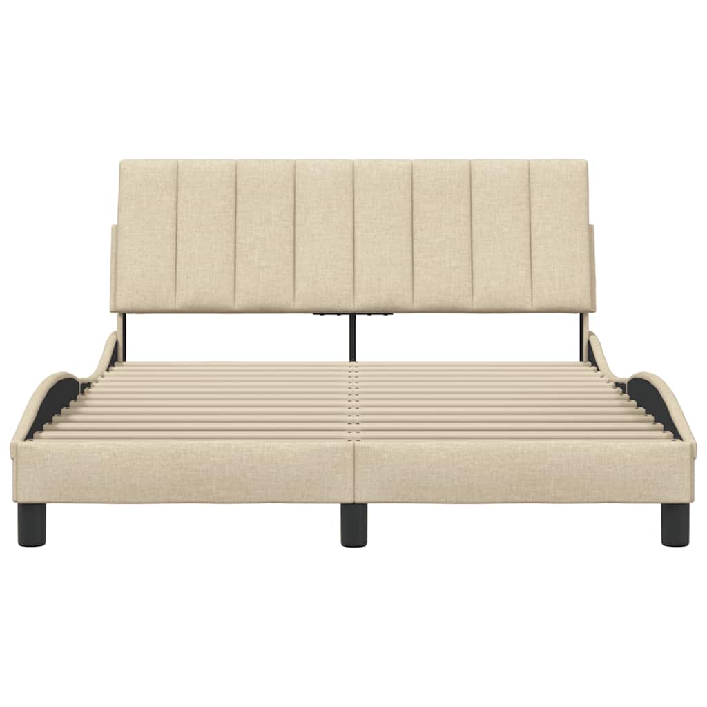 vidaXL Bettgestell ohne Matratze "Hanko" Creme 140x190 cm Stoff